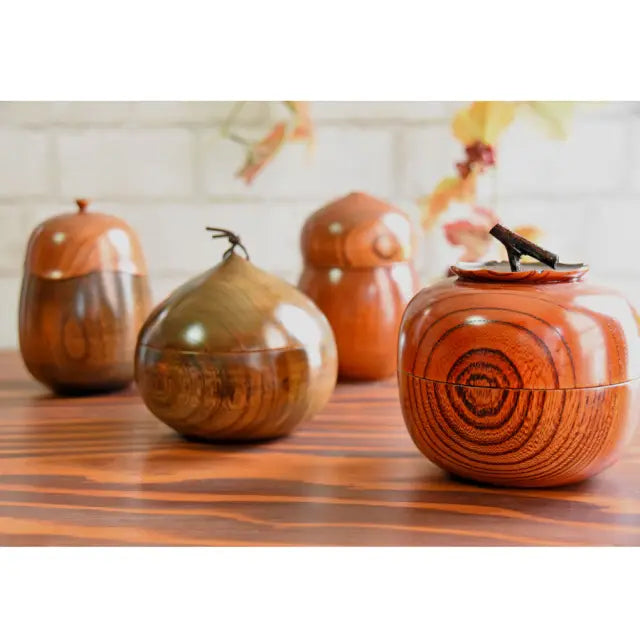 Tea caddy, keyaki, wooden, lacquered