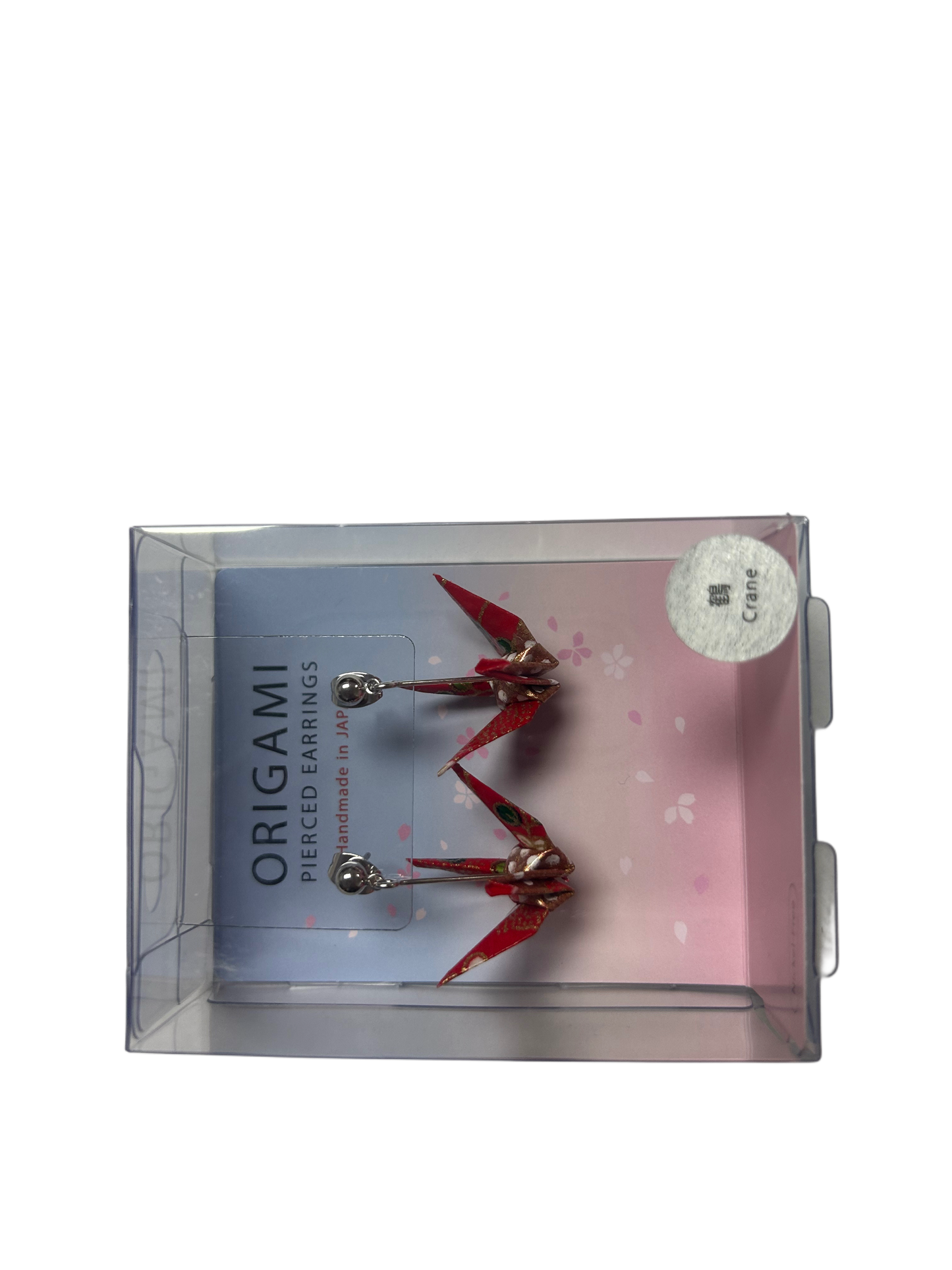 ORIGAMI Earrings, Red Crane