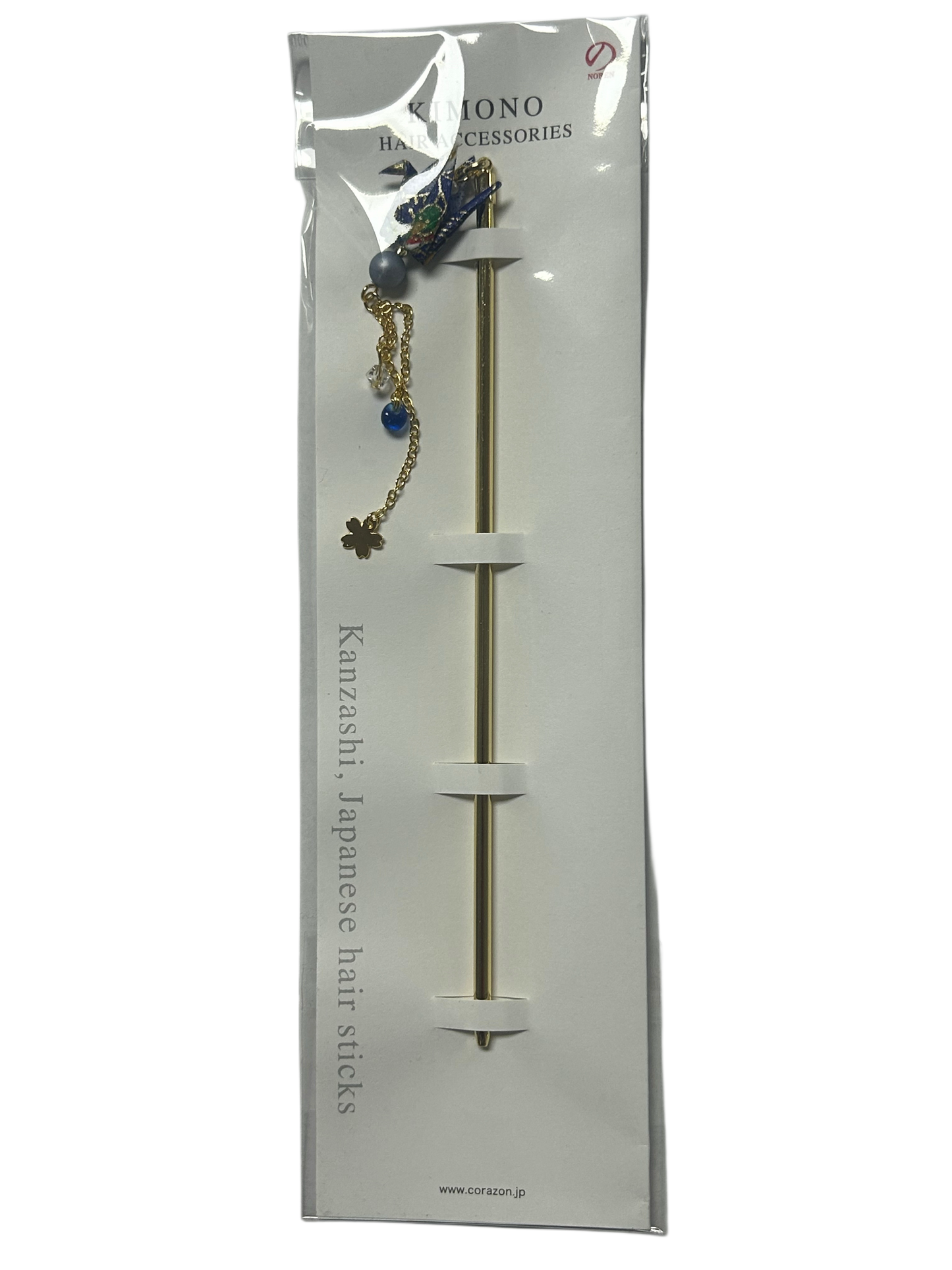 Crane hairpin, blue