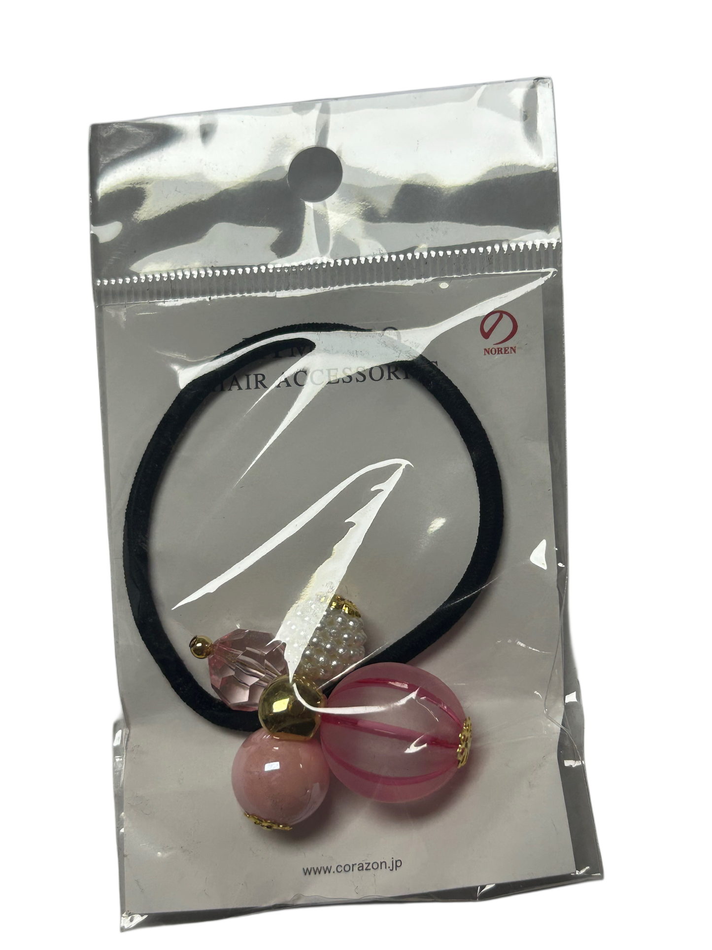 Noren Hair Rubber Glass Ball Dragonfly Ball Pink