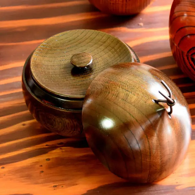 Tea caddy, keyaki, wooden, lacquered