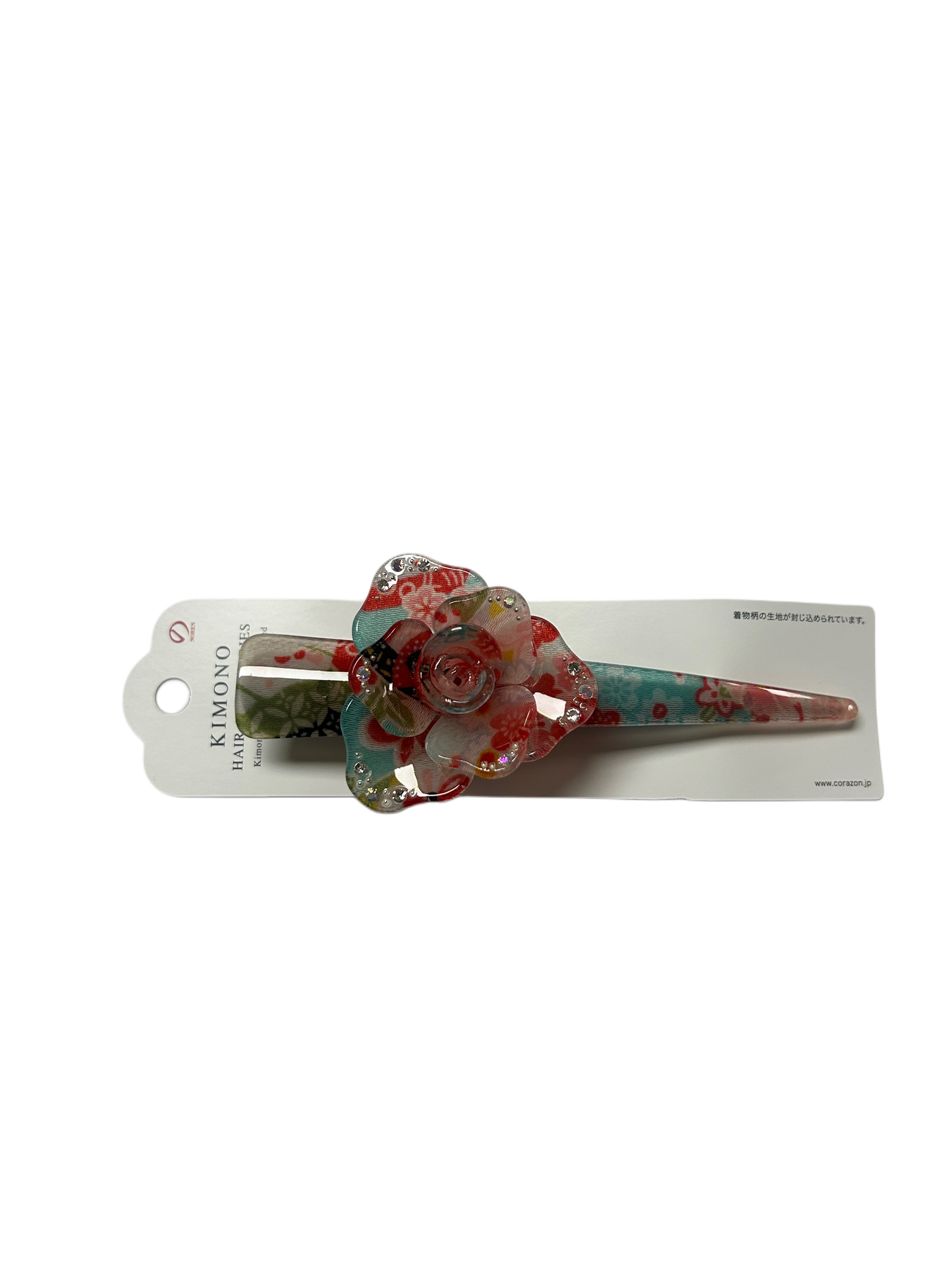 Hair Accessory Acrylic Hair Clip 3-prong Clip Japanese Pattern Flower Blue