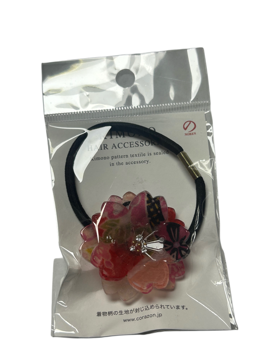 Acrylic Original Sakura Hair tie Pony Japanese pattern Flower Red