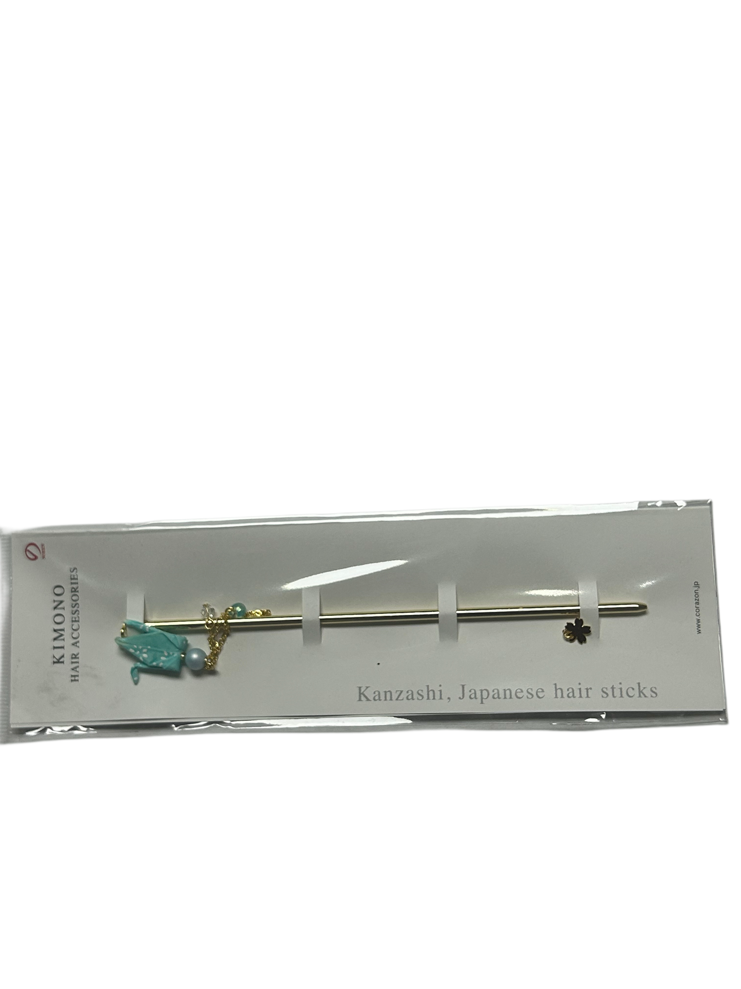 Crane hairpin, light blue