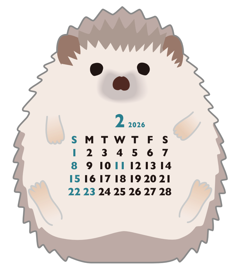 2026 Calendar-Animal Die Cut - MINI HEDGEHOG