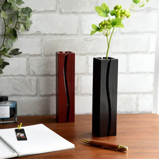 Wave Wooden Flower Vase for Single Flower