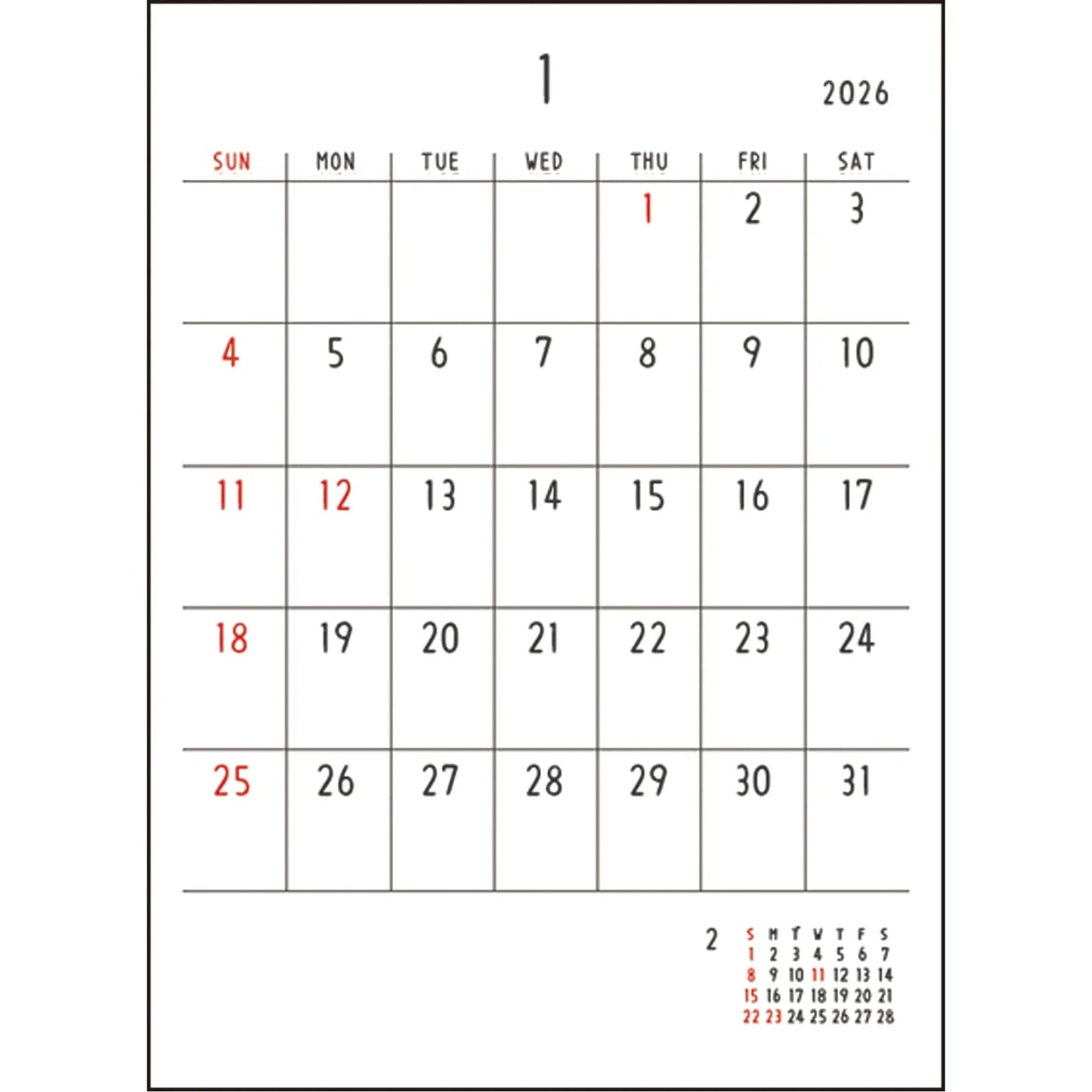2026 Desk Calendar by Noritake