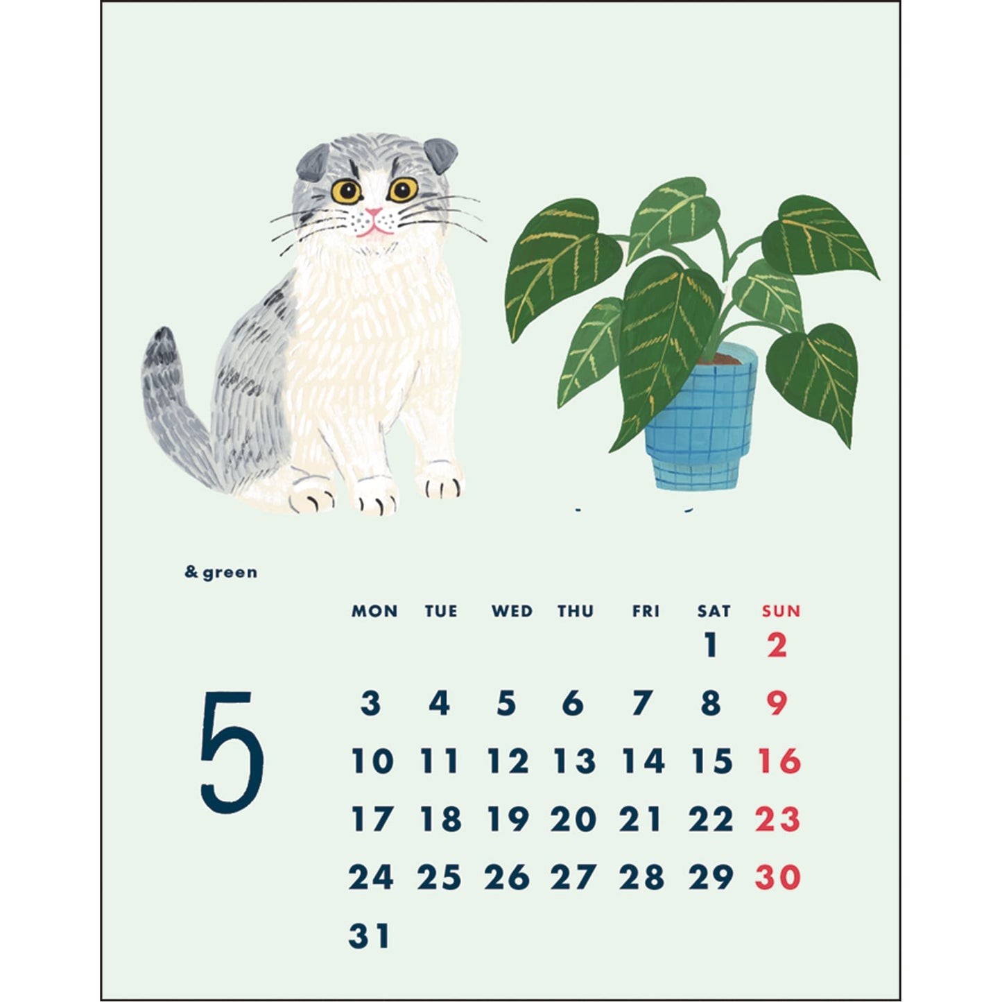 2026 Calendar, Cat and/Kahoko Sodeyama