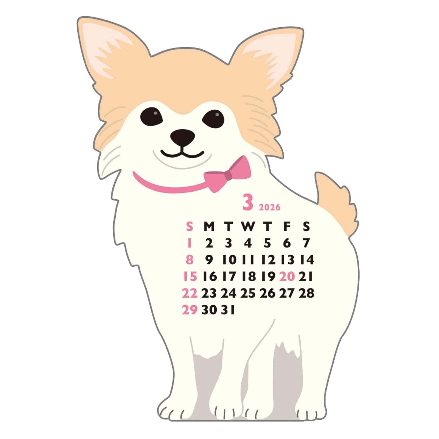 2026 Calendar-Animal Die Cut - MINI CHIHUAHUA