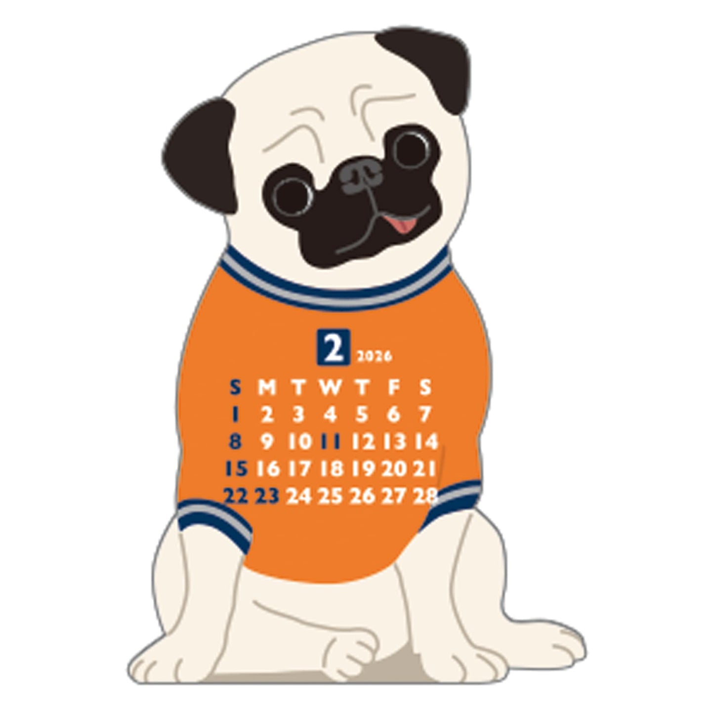 2026 Calendar-Animal Die Cut - MINI PUG