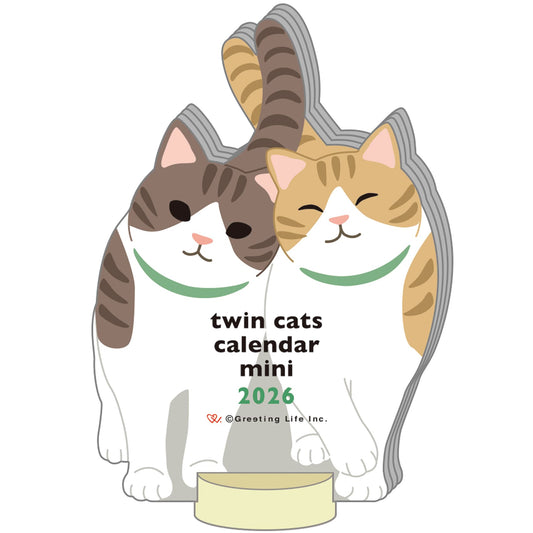 2026 Calendar-Animal Die Cut - MINI TWIN CAT