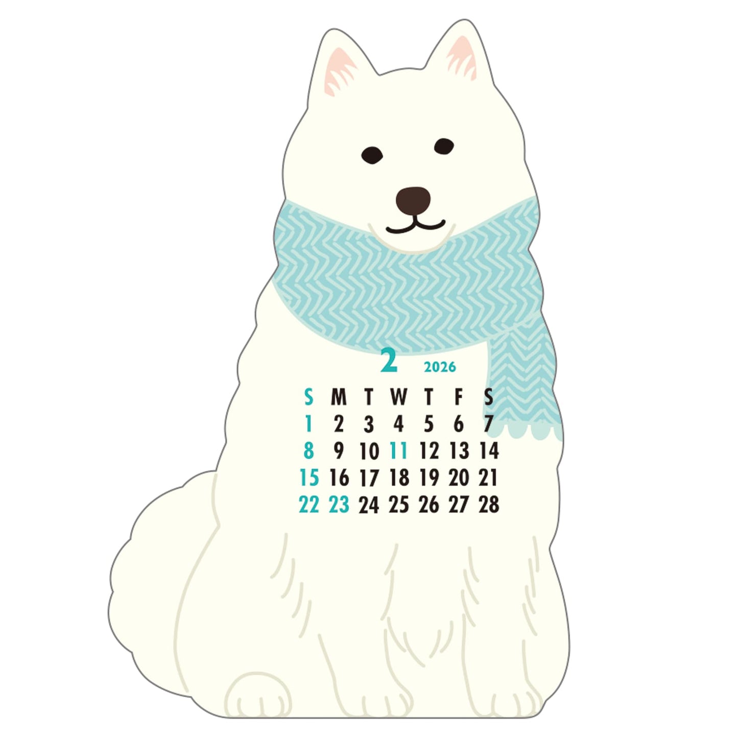 2026 Calendar-Animal Die Cut - Samoyed