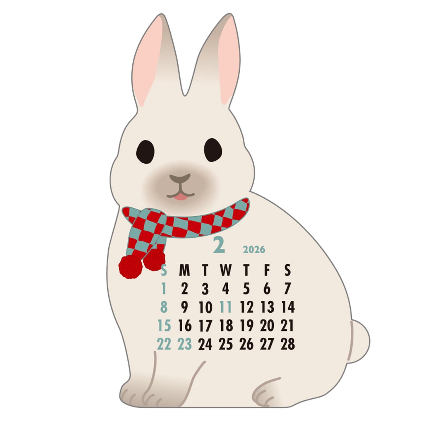 2026 Calendar-Animal Die Cut - Rabbit