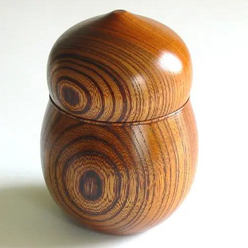 Tea caddy, keyaki, wooden, lacquered