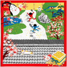 kyoohoo Cotton Furoshiki Small Size Mikes Februrary