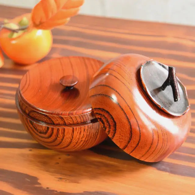 Tea caddy, keyaki, wooden, lacquered