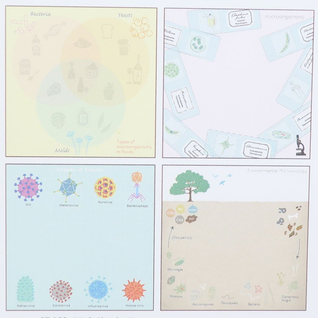 STUDY HOLIC Memo Pad Square Memo Pad Microbiology