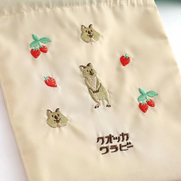 Animal Department Store Embroidered Drawstring Bag AD-056 Quokka Wallaby