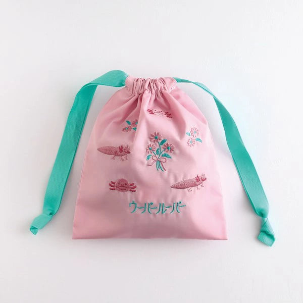 Animal Department Store Embroidered Drawstring Bag AD-053 Axolotl