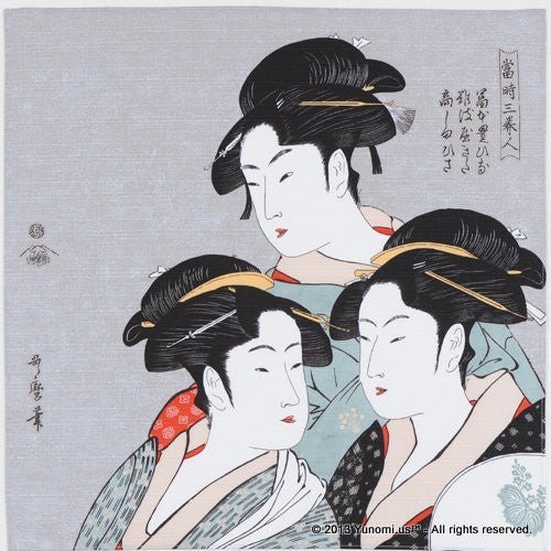 kyoohoo Cotton Furoshiki Small Size Three Beauties