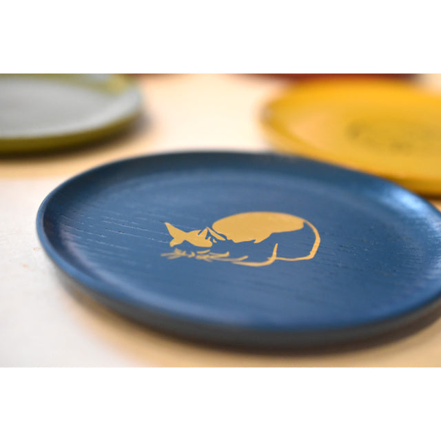 Wooden lacquerware Small Plate Woodblock prints Animal series