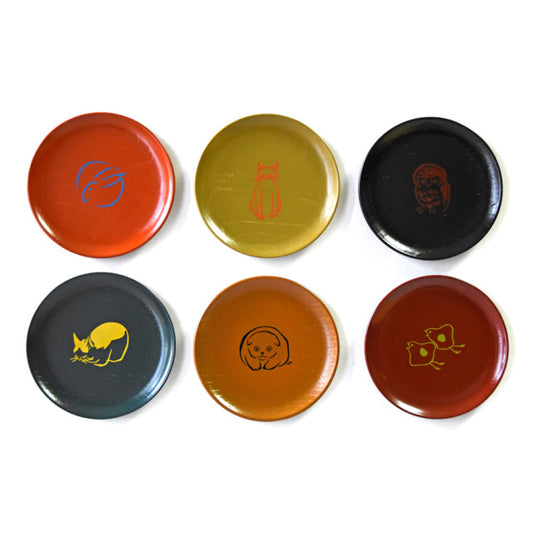 Wooden lacquerware Small Plate Woodblock prints Animal series