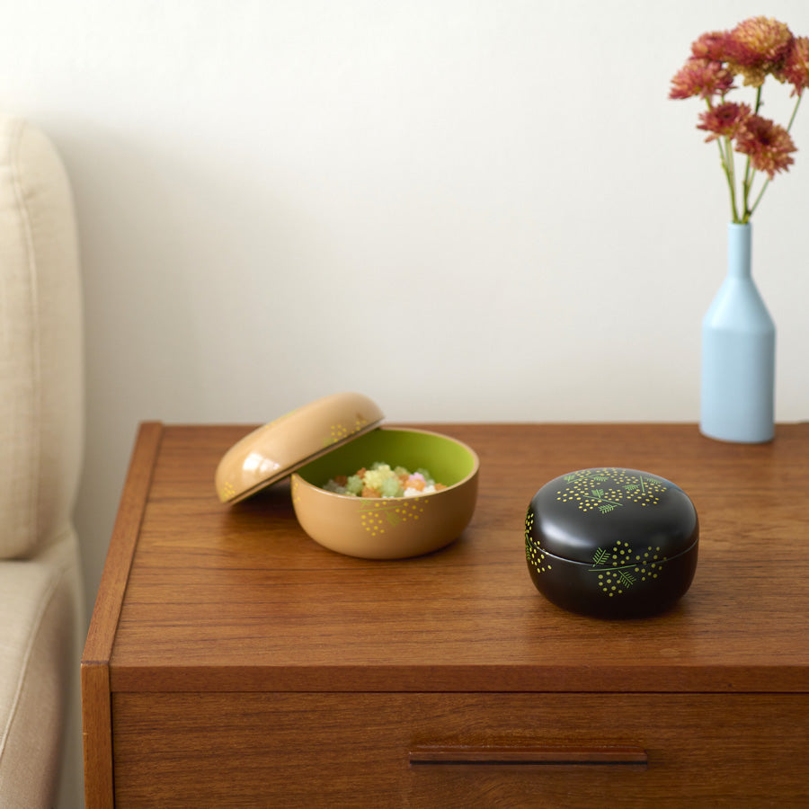 MIMOSA Bowl Black/White Lacquer K03-MA1009