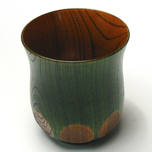 Teacup, Keyaki, Lacquer Cut Glass, Wooden, Lacquer Painted