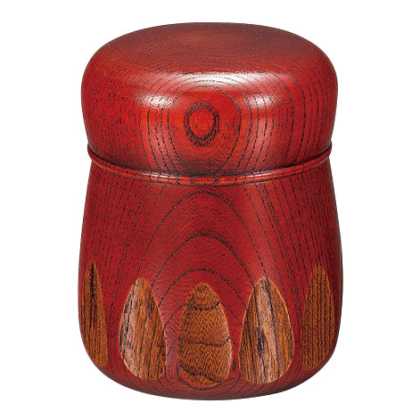 Tea canister, Keyaki, Urushi Kiriko, Black/Red/Green, Wooden, Lacquer-coated