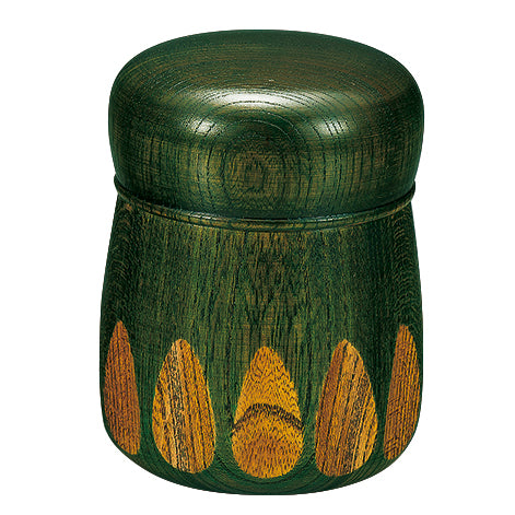 Tea canister, Keyaki, Urushi Kiriko, Black/Red/Green, Wooden, Lacquer-coated