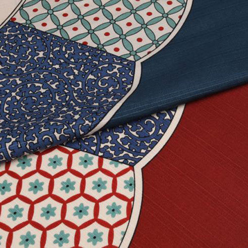 kyoohoo Cotton Furoshiki Imari Big Dish Red