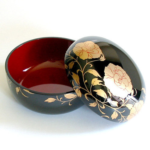 Kyoohoo LACQUER WARE Bonbonniere Karakusa Black (L)
