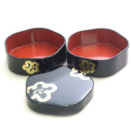 Kyoohoo LACQUER WARE Double-Deck Plum Case Black
