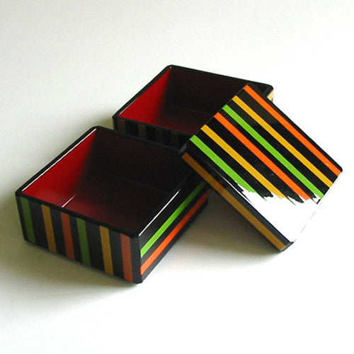 Kyoohoo LACQUER WARE Double-Deck Case Koma Line (S) Black