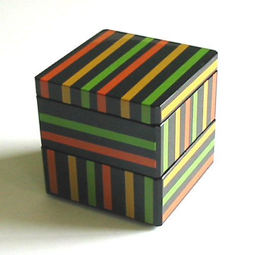 Kyoohoo LACQUER WARE Double-Deck Case Koma Line (S) Black