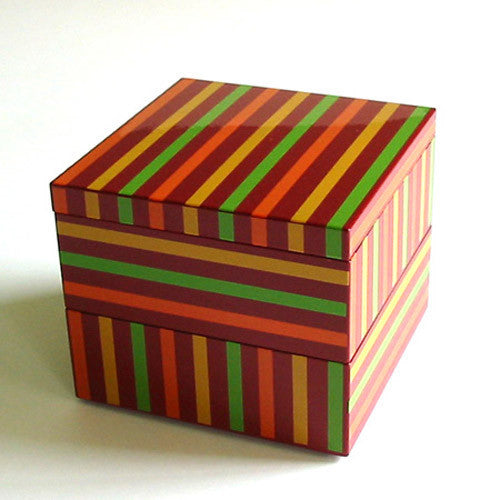 Kyoohoo LACQUER WARE Double-Deck Case Koma Line (M) Red