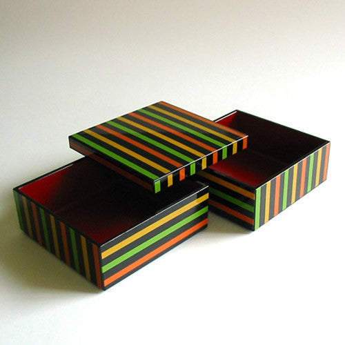 Kyoohoo LACQUER WARE Double-Deck Case Koma Line (M) Black