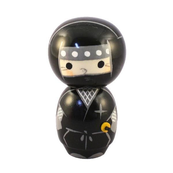 Kyoohoo Japanese Kokeshi Doll Ninjya black by chie (K12-4305B)