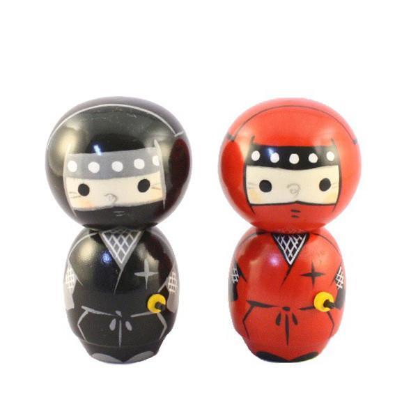 Kyoohoo Japanese Kokeshi Doll Ninjya black by chie (K12-4305B)