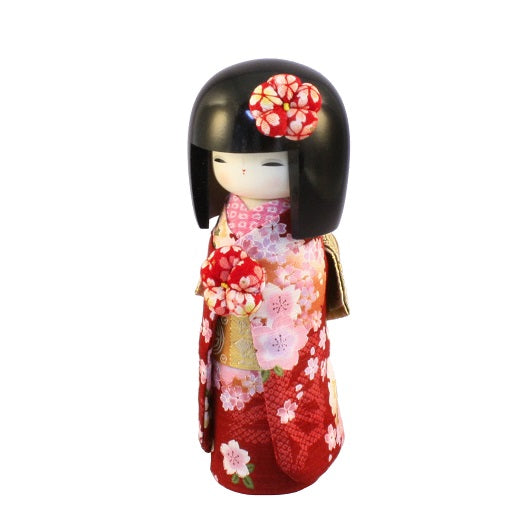Kyoohoo Japanese Kokeshi Doll Kyobijin (S) Red (k12-4358R)