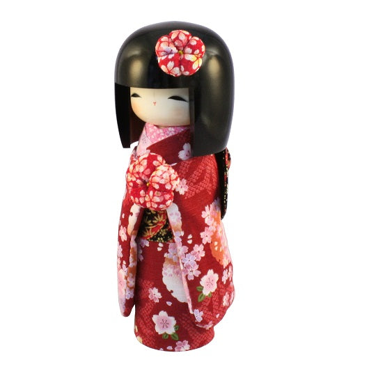 Kyoohoo Japanese Kokeshi Doll Kyobijin (L) Red (k12-4359R)