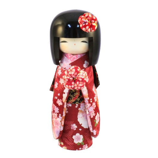 Kyoohoo Japanese Kokeshi Doll Kyobijin (L) Red (k12-4359R)