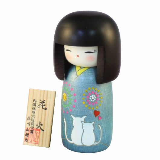 Kyoohoo Japanese Kokeshi Doll Fireworks (K12-4362)