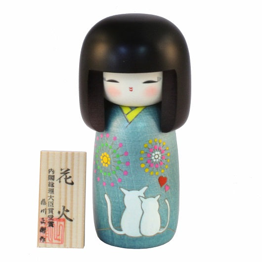 Kyoohoo Japanese Kokeshi Doll Fireworks (K12-4362)