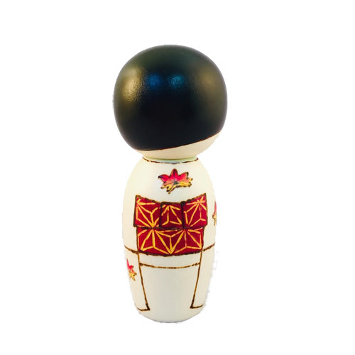 Kyoohoo Japanese Kokeshi Doll Red leaves (K12-4369)