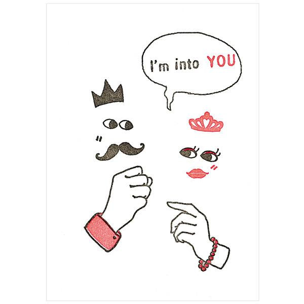japanwave Tegami Letterpress Greeting Card I'm into YOU
