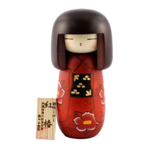 Kokeshi Doll Benitsubaki (L) (K12-3855)
