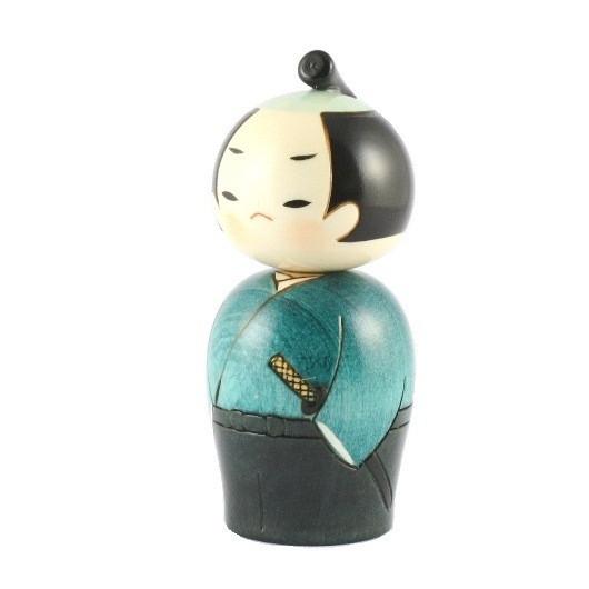 Kokeshi Doll Samurai (k12-3866)