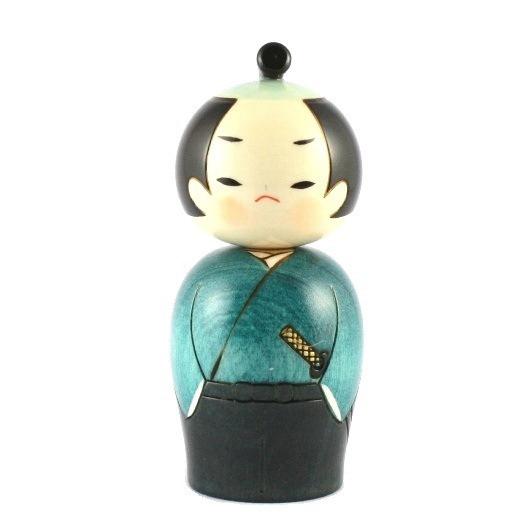 Kokeshi Doll Samurai (k12-3866)