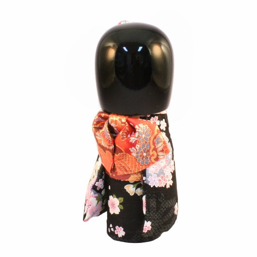 Kyoohoo Japanese Kokeshi Doll Kyobijin (S) black (k12-4358B)